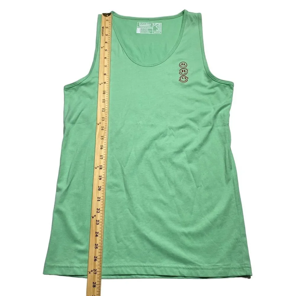 Dutch Bros Mint Smiley Faces Logo Tee Sz M